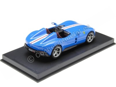 Cochesdemetal.es 2018 Ferrari Monza SP2 Barchetta Biposto Azul/Blanco 1:43 Bburago Signature Series 36913 2