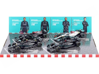 Cochesdemetal.es 2021 2022 2023 Set 4 Mercedes-AMG F1 W13 W14 W15 Lewis Hamilton / George Russell 1:43 Bburago 18-38093