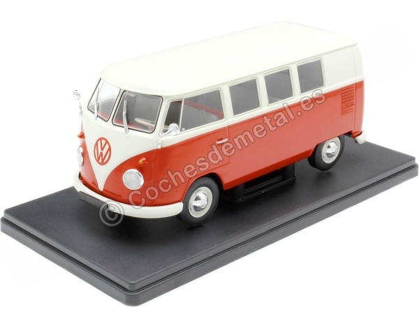 Cochesdemetal.es 1962 Volkswagen Kombi T1 Rojo Blanco "Coches Inolvidables" 1:24 Editorial Salvat ES52