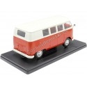 Cochesdemetal.es 1962 Volkswagen Kombi T1 Rojo Blanco "Coches Inolvidables" 1:24 Editorial Salvat ES52