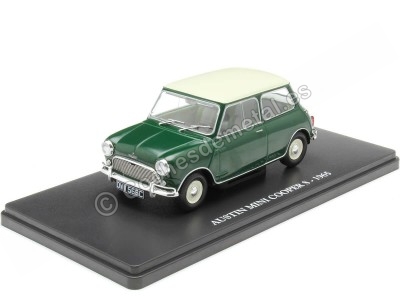 Cochesdemetal.es 1965 Mini Cooper S Verde/Blanco "Coches Inolvidables" 1:24 Editorial Salvat ES40