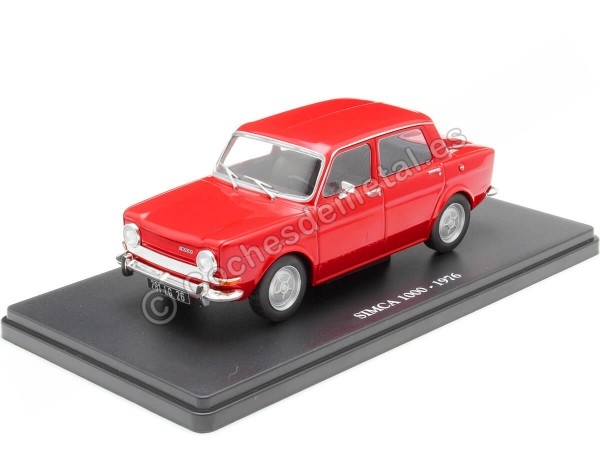 Cochesdemetal.es 1976 Simca 1000 LS Rojo "Coches Inolvidables" 1:24 Editorial Salvat ES51