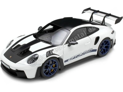 Cochesdemetal.es 2022 Porsche 911 GT3 RS con Pack Weissach GT Blanco/Azul Índigo 1:18 Norev HQ 187353