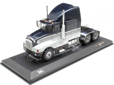 Cochesdemetal.es 1986 Cabeza Tractora Kenworth T600A Azul Oscuro Metalizado/Blanco 1:43 IXO Models TR183.22