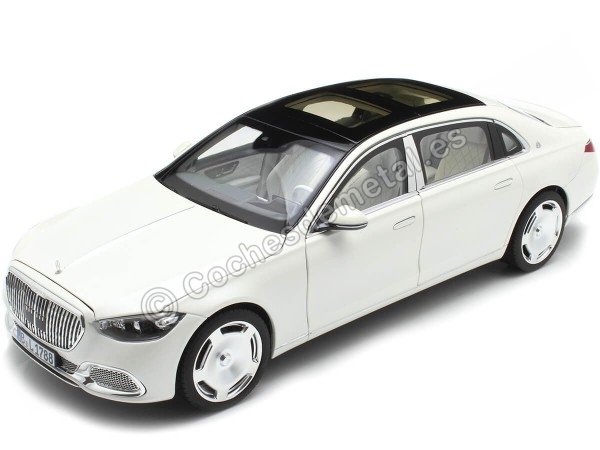 Cochesdemetal.es 2021 Mercedes-Maybach S680 4Matic V12 (X223) Blanco Diamante Metalizado 1:18 Norev HQ 183918