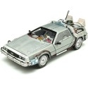 CARSDEMETAL.ES 1989 Dellorean DMC 12 avec accessoires et lumières "Trilogy Back to the Future" 1:18 Hot Wheels Super Elite Bly44