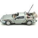 CARSDEMETAL.ES 1989 Dellorean DMC 12 avec accessoires et lumières "Trilogy Back to the Future" 1:18 Hot Wheels Super Elite Bly44