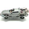 CARSDEMETAL.ES 1989 Dellorean DMC 12 avec accessoires et lumières "Trilogy Back to the Future" 1:18 Hot Wheels Super Elite Bly44