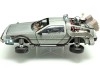 CARSDEMETAL.ES 1989 Dellorean DMC 12 avec accessoires et lumières "Trilogy Back to the Future" 1:18 Hot Wheels Super Elite Bly44