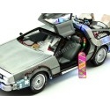 CARSDEMETAL.ES 1989 Dellorean DMC 12 avec accessoires et lumières "Trilogy Back to the Future" 1:18 Hot Wheels Super Elite Bly44