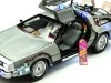 CARSDEMETAL.ES 1989 Dellorean DMC 12 avec accessoires et lumières "Trilogy Back to the Future" 1:18 Hot Wheels Super Elite Bly44