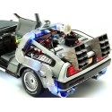 CARSDEMETAL.ES 1989 Dellorean DMC 12 avec accessoires et lumières "Trilogy Back to the Future" 1:18 Hot Wheels Super Elite Bly44