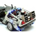 CARSDEMETAL.ES 1989 Dellorean DMC 12 avec accessoires et lumières "Trilogy Back to the Future" 1:18 Hot Wheels Super Elite Bly44