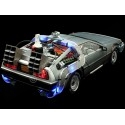 CARSDEMETAL.ES 1989 Dellorean DMC 12 avec accessoires et lumières "Trilogy Back to the Future" 1:18 Hot Wheels Super Elite Bly44