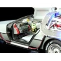 CARSDEMETAL.ES 1989 Dellorean DMC 12 avec accessoires et lumières "Trilogy Back to the Future" 1:18 Hot Wheels Super Elite Bly44