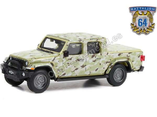 Cochesdemetal.es 2022 Jeep Gladiator Armada Americana "Battalion 64 Series 3" Camuflaje Táctico 1:64 Greenlight 61030F