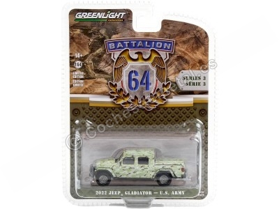 Cochesdemetal.es 2022 Jeep Gladiator Armada Americana "Battalion 64 Series 3" Camuflaje Táctico 1:64 Greenlight 61030F 2