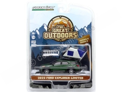 Cochesdemetal.es 2022 Ford Explorer Limited "The Great Outdoors Series 2" Verde 1:64 Greenlight 38030F 2