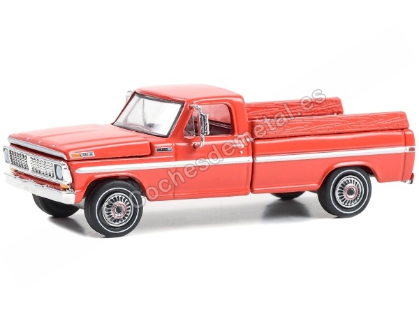 Cochesdemetal.es 1970 Ford F-100 Farm & Ranch Special "Down on the Farm Series 8" Rojo 1:64 Greenlight 48080B