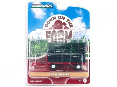 Cochesdemetal.es 1980 Remolque para Fardos "Down on the Farm Series 8" Rojo/Negro 1:64 Greenlight 48080F 2