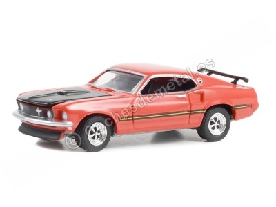 Cochesdemetal.es 1969 Ford Mustang Fastback Custom "Barrett Jackson Series 11" Rojo/Negro 1:64 Greenlight 37270C