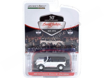 Cochesdemetal.es 2021 Ford Bronco Bronco 66 1ª Edición "Barrett Jackson Series 11" Blanco/Negro Decorado 1:64 Greenlight 37270F 2