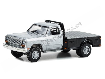 Cochesdemetal.es 1985 Dodge Ram W350 Power Ram "Dually Drivers Series 12" Plateado/Negro 1:64 Greenlight 46120B