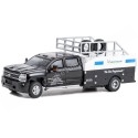 Cochesdemetal.es 2018 Chevrolet Silverado 3500 Servicio Michelin + Ruedas "Dually Drivers Series 12" Negro/Blanco 1:64 Greenl...