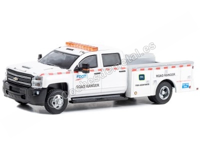 Cochesdemetal.es 2018 Chevrolet Silverado 3500 Departamento Transportes Florida (FDOT) "Dually Drivers Series 12" Blanco 1:64...