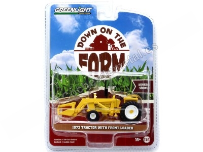 Cochesdemetal.es 1972 Oliver 1555 con Cargadora Frontal "Down on the Farm Series 6" Amarillo 1:64 Greenlight 48060B 2