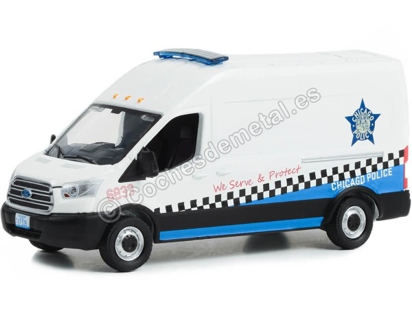 CARSDEMETAL.ES 2019 Ford Transit LWB High Roof Chicago "Route Runners Series 5" 1:64 Greenlight 53050B