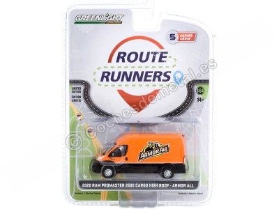 Cochesdemetal.es 2020 Dodge Ram ProMaster 2500 Cargo Techo Alto Armor All "Route Runners Series 5" 1:64 Greenlight 53050E 2