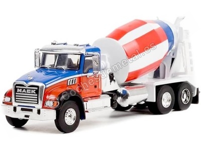 Cochesdemetal.es 2019 Camión Granite 64FR Hormigonera "Super Duty Trucks Series 15" Blanco/Rojo/Azul 1:64 Greenlight 45150C