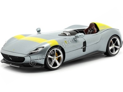 Cochesdemetal.es 2019 Ferrari Monza SP1 Barchetta Monoposto Gris Plata 1:18 Maisto 16013