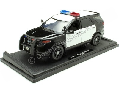 Cochesdemetal.es 2015 Ford Interceptor Utility Con Luces y Sonido Negro/Blanco 1:18 Motor Max 73996