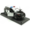 CARSDEMETAL.ES 2015 Ford Interceptor Utility avec des lumières et du son noir / blanc 1:18 Motor Max 73996