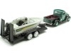 Cochesdemetal.es 1937 Ford Pickup Verde + Remolque Con Barco 1:24 Motor Max 73233 76012