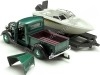 CARSDEMETAL.ES 1937 Ford Pickup Green + remorque avec bateau 1:24 MOTEUR MAX 73233 76012