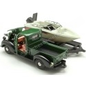 Cochesdemetal.es 1941 Plymouth Pickup Verde/Negro + Remolque Con Barco 1:24 Motor Max 73278-76012