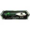 Cochesdemetal.es 1941 Plymouth Pickup Verde/Negro + Remolque Con Barco 1:24 Motor Max 73278-76012