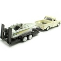 CARSDEMETAL.ES 1966 Chevrolet C10 Fleetside Beige + remorque avec bateau 1:24 MOTOR MAX 73355-76012