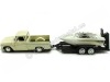 CARSDEMETAL.ES 1966 Chevrolet C10 Fleetside Beige + remorque avec bateau 1:24 MOTOR MAX 73355-76012