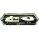 CARSDEMETAL.ES 1966 Chevrolet C10 Fleetside Beige + remorque avec bateau 1:24 MOTOR MAX 73355-76012