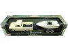 CARSDEMETAL.ES 1966 Chevrolet C10 Fleetside Beige + remorque avec bateau 1:24 MOTOR MAX 73355-76012