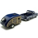 Cochesdemetal.es 1966 Chevrolet C10 Fleetside Azul + Caravana Tedrop 1:24 Motor Max 73355-76083