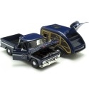 Cochesdemetal.es 1966 Chevrolet C10 Fleetside Azul + Caravana Teardrop 1:24 Motor Max 73355-76083