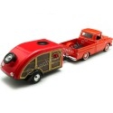 CARSDEMETAL.ES 1958 Chevrolet Apache Fleetline Red + Caravan Chardrop 1:24 Max Motor 79311-76083