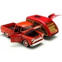 CARSDEMETAL.ES 1958 Chevrolet Apache Fleetline Red + Caravan Chardrop 1:24 Max Motor 79311-76083