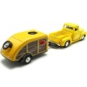 Cochesdemetal.es 1955 Ford F-100 Pickup + Caravana Teardrop 1:24 Motor Max 79341 76083