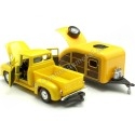 Cochesdememetal.es 1955 Ford F-100 Pickup + Caravana Tembard 1:24 MOTOR MAX 79341 76083